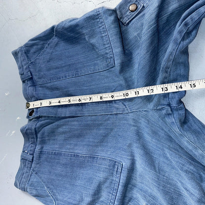 VTG 70s Jeans Canvas High Waist Sears Military Style P44 29x25 Capri HBT Rare