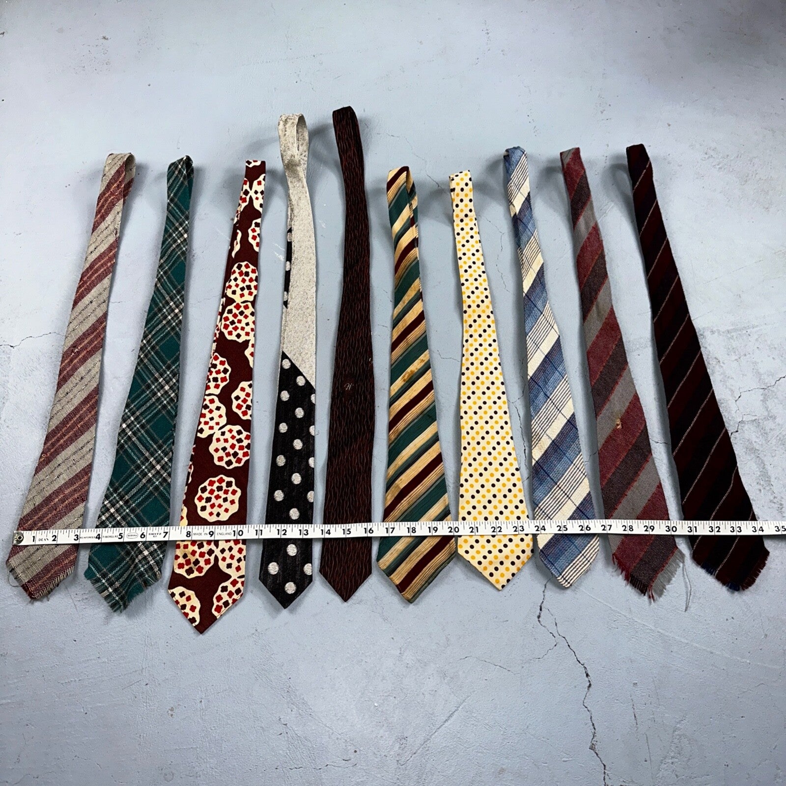 VTG 30s 40s Palm Beach Cloth Wool Tie Swing Rockabilly Lot 10 Ties Antique Rare