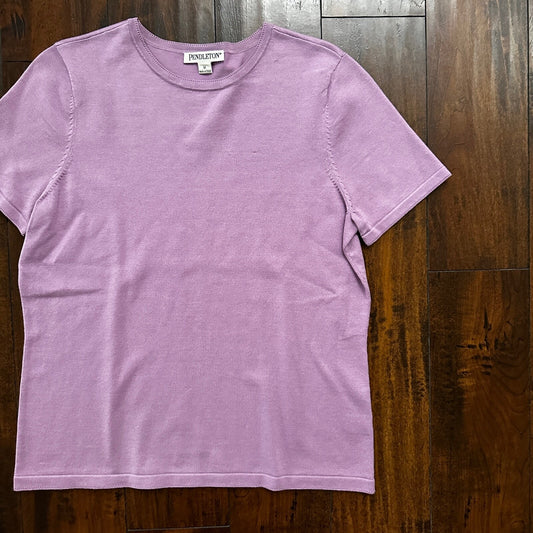 Pendleton T-Shirt Womens Size Medium Purple Short Sleeve Tee VTG Ladies Soft