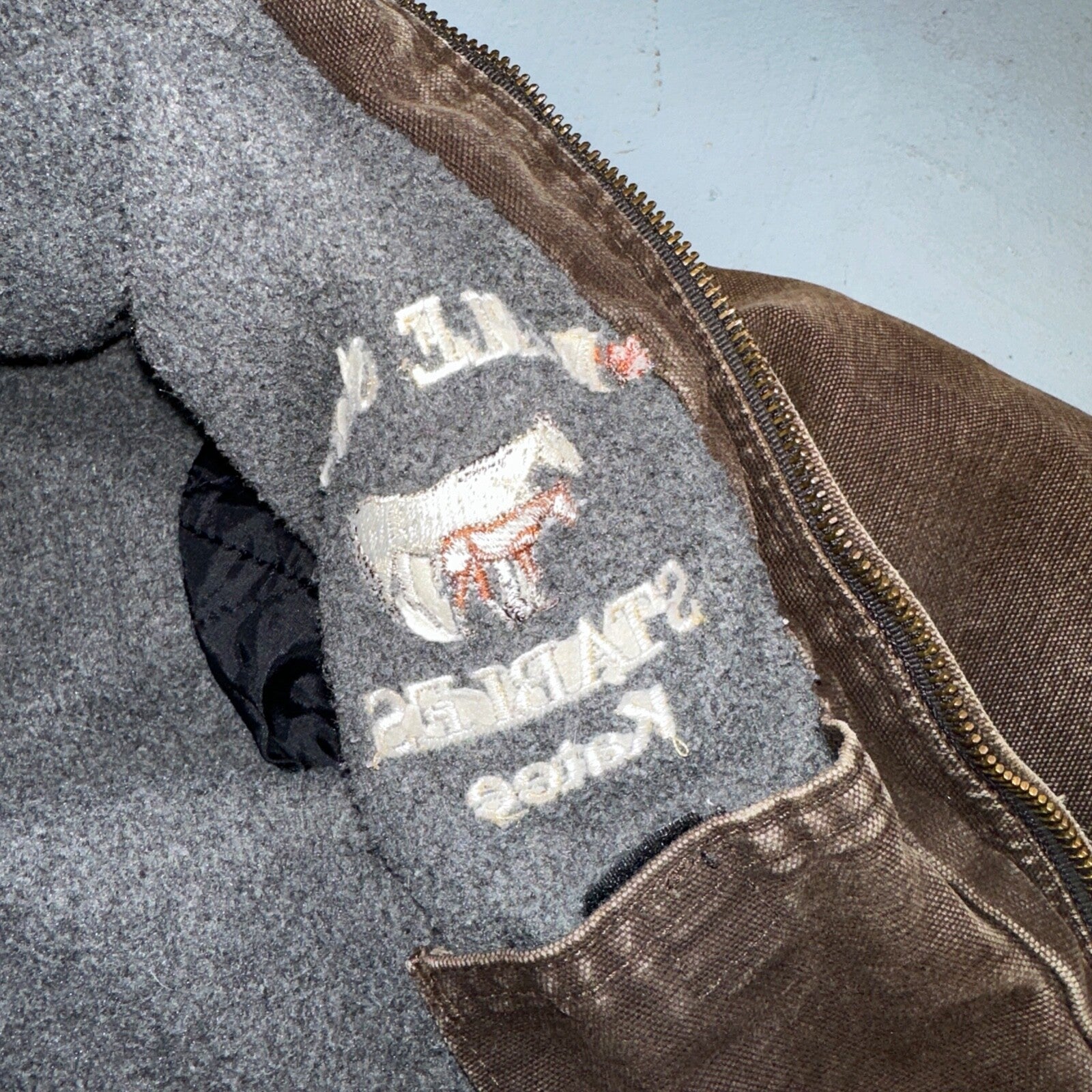 Carhartt Canvas Coat Bomber Jacket Workwear Hood Small Youth Boys Kids Detroit