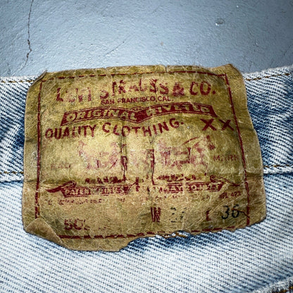 Levis 501 Vintage 90s USA XX Straight Leg Jeans Blue Light Wash 34x36 Act 31x32