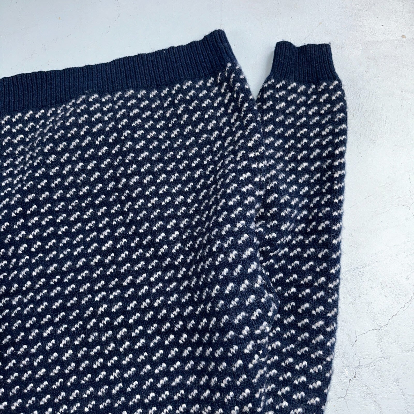 LL Bean VTG Sweater Mens 3XL Birdseye Norwegian Wool Fisherman Blue Heritage