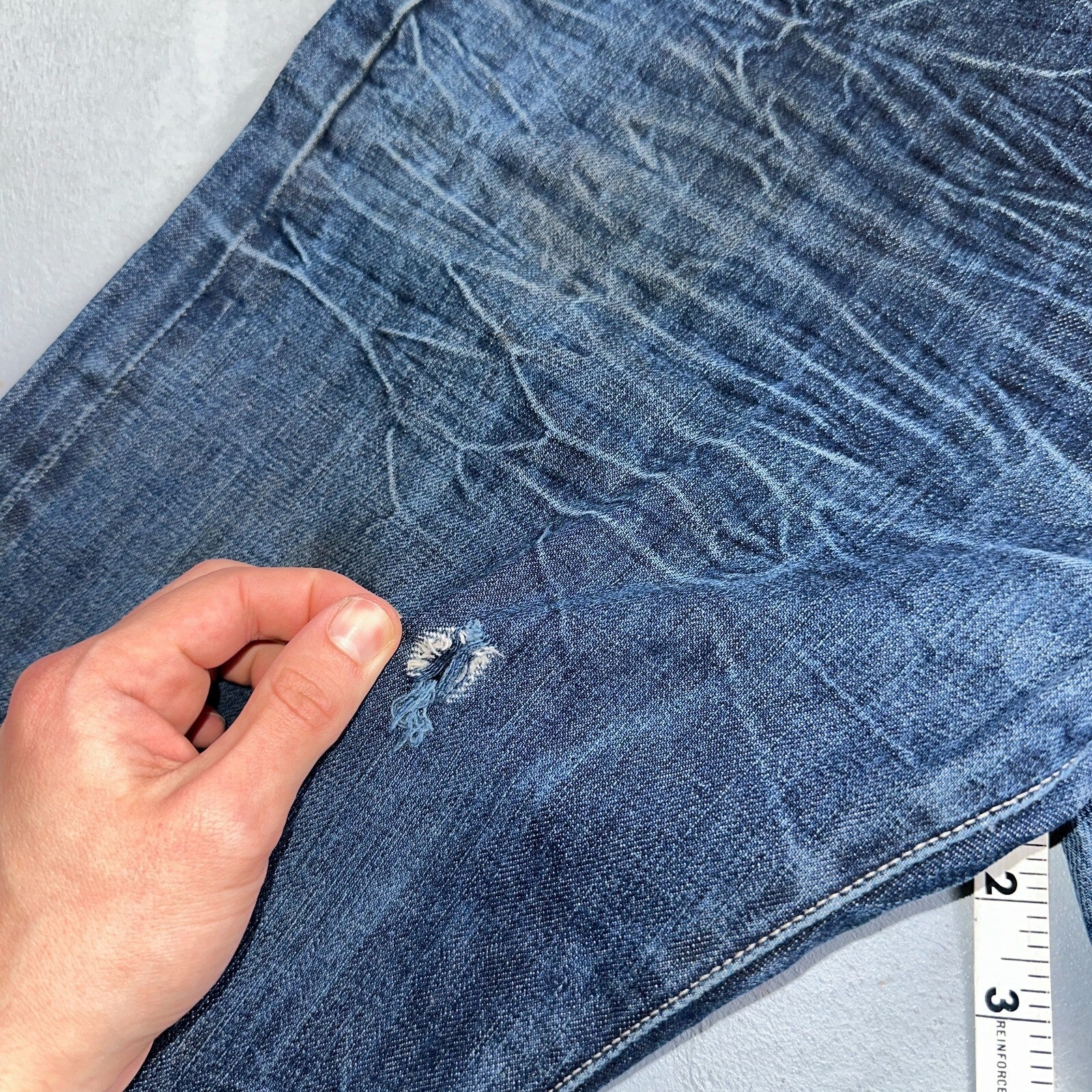 Levis 501 Y2K XX Straight Leg Jeans Blue VTG Whiskers Wash 36x32 Act 36x30