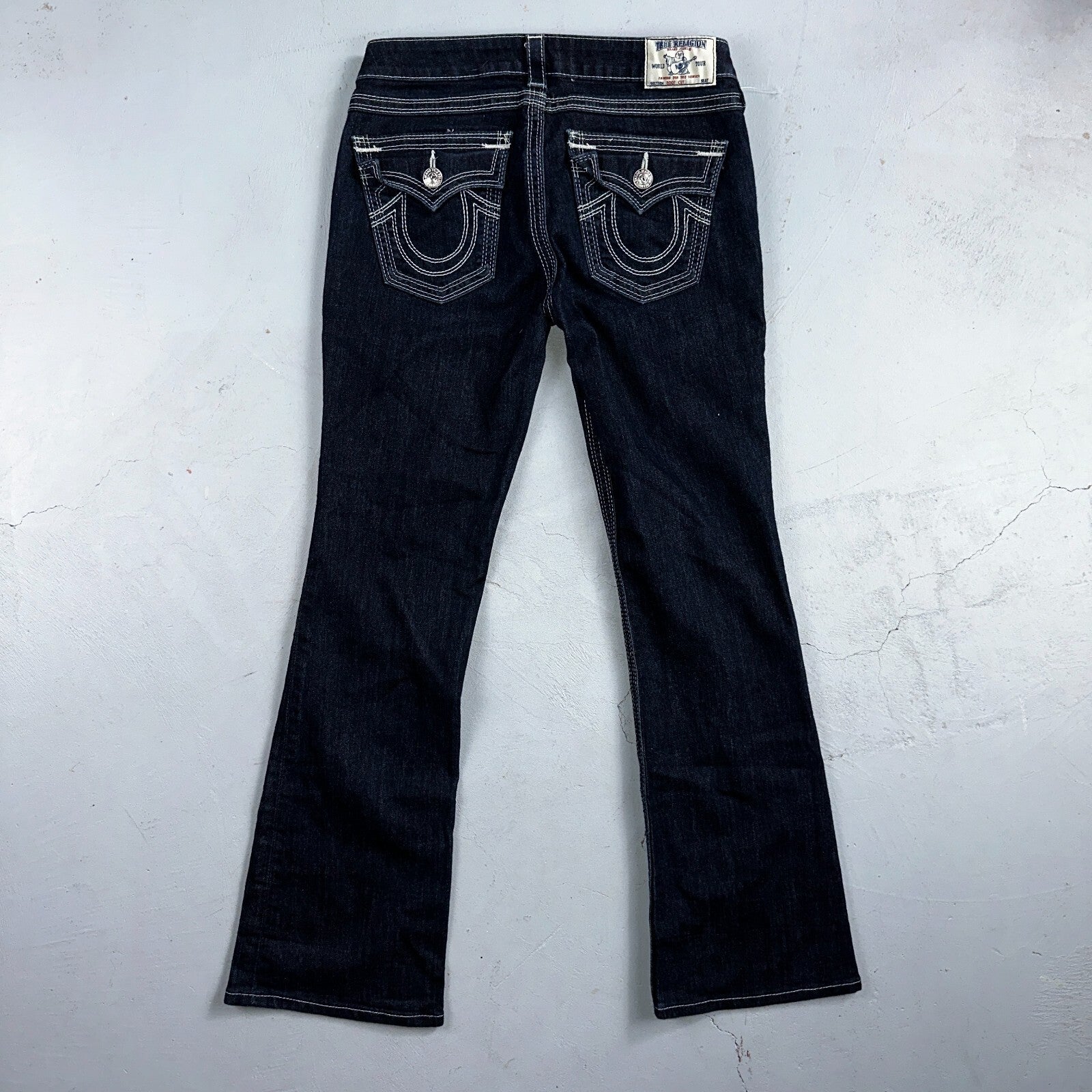 True Religion Jeans Womens 29 Boot Cut Low Rise Dark Stretch Y2K VTG USA 29x30