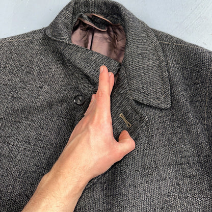 Vintage Barton Hall Coat Mens Gray Tweed Shabby Chic Wool 50s Union Made 1950s