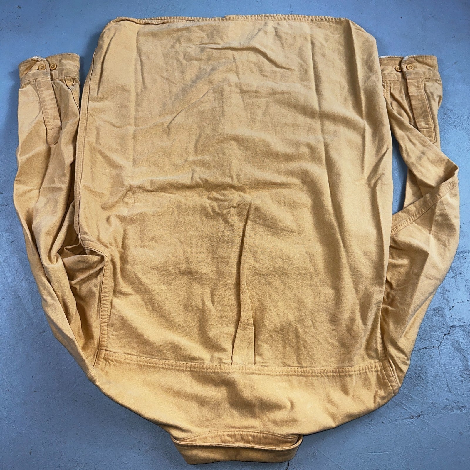 Vintage LL Bean Chamois Cloth Flannel Shirt Mens L Tall Yellow Made in USA 90s