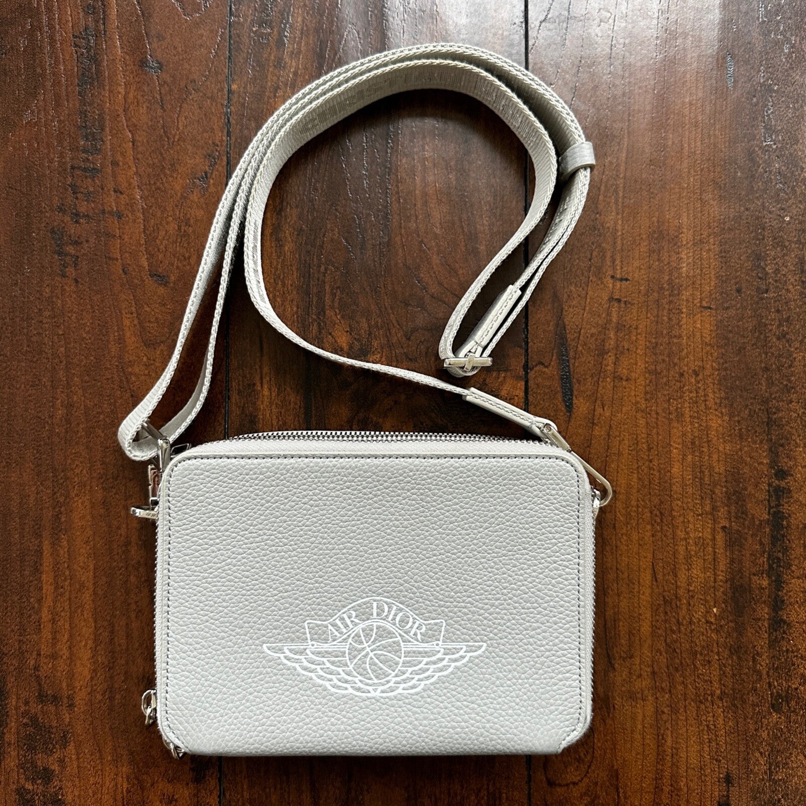 Nike Air Dior Jordan Wings Logo Grey Logo Small Rare Shoulder Bag 100% Authentic