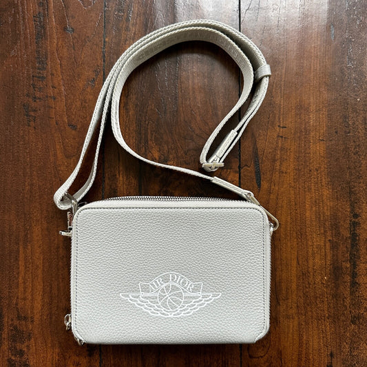 Nike Air Dior Jordan Wings Logo Grey Logo Small Rare Shoulder Bag 100% Authentic