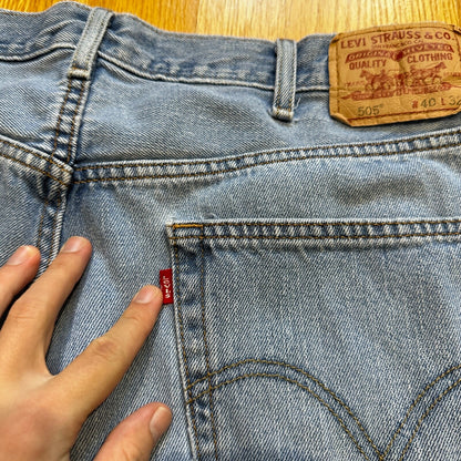Levis 505 Vintage Y2K Straight Leg XX 2000s Jeans  40x32 Med Wash Act 37x31