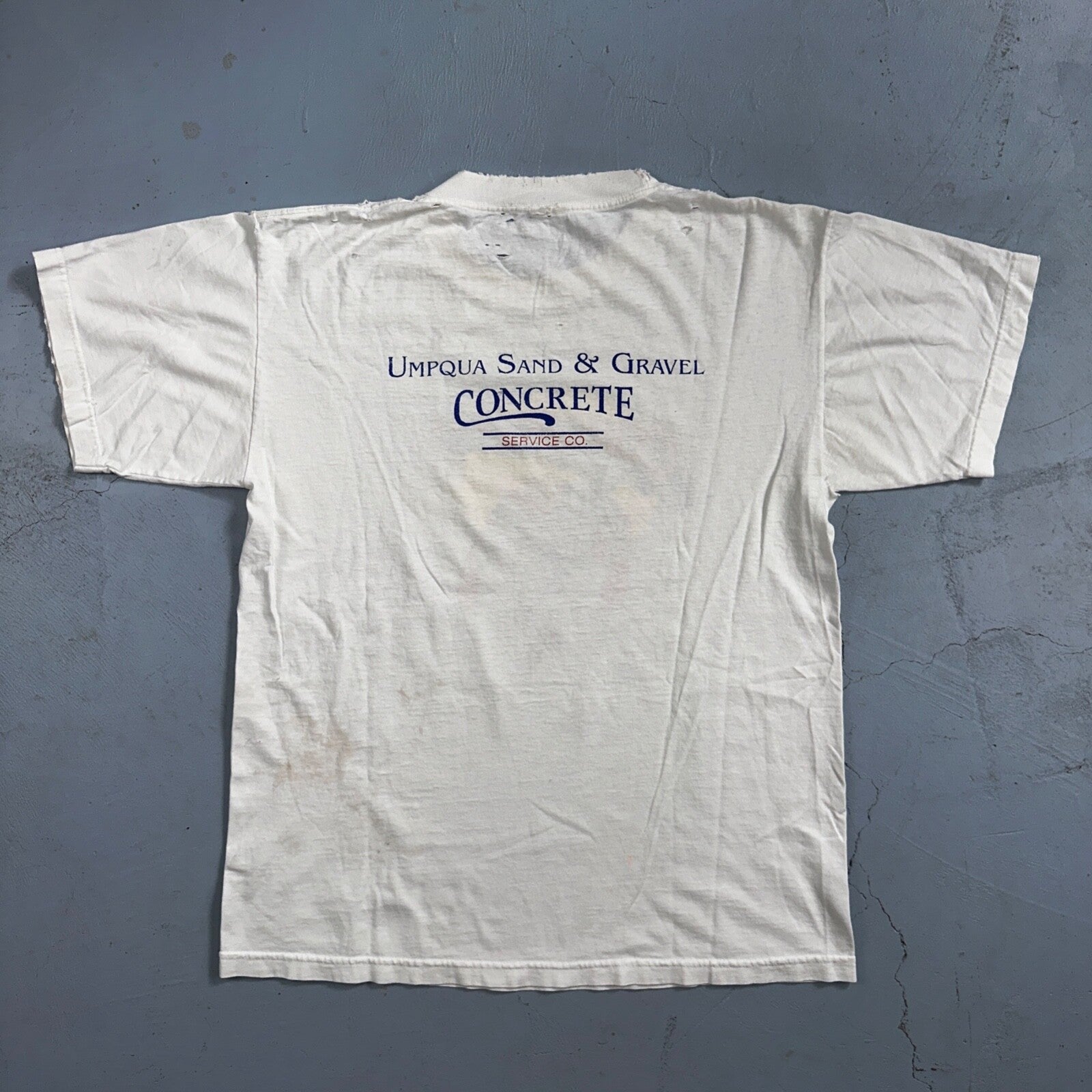 Superman Concrete Man Funny VTG T Shirt 90s USA Spin Off Marvel Construction Rap