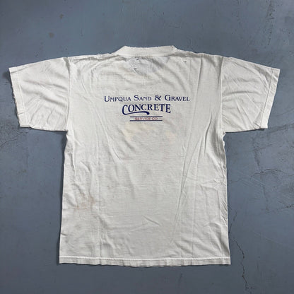 Superman Concrete Man Funny VTG T Shirt 90s USA Spin Off Marvel Construction Rap