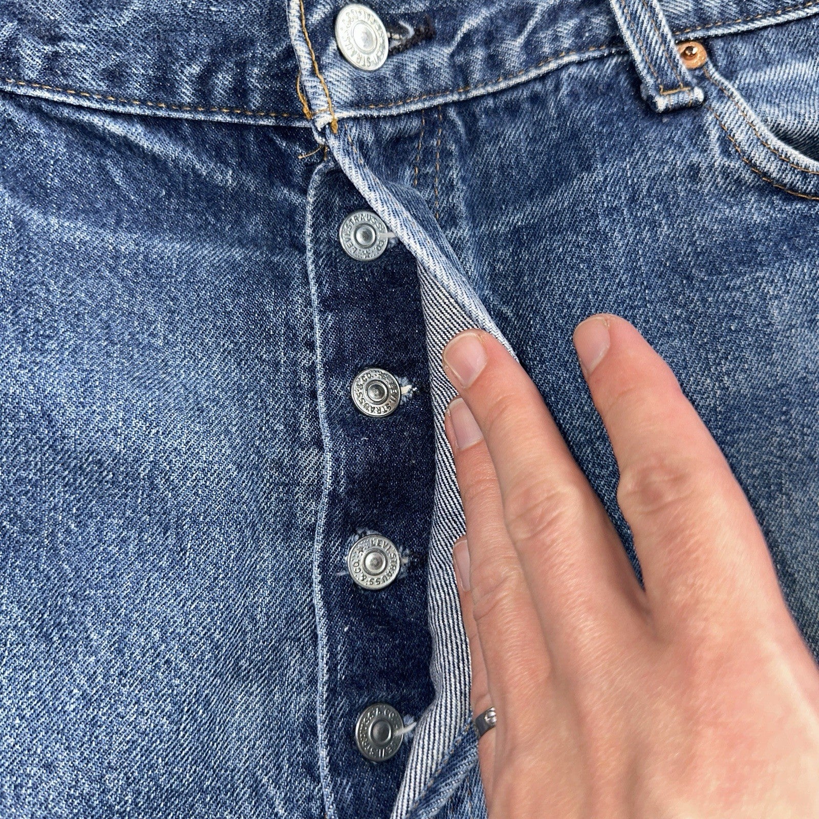 Levis 501 Vintage 80s Redline Selvedge USA XX Jeans Med Wash 40x36 Act 36x32