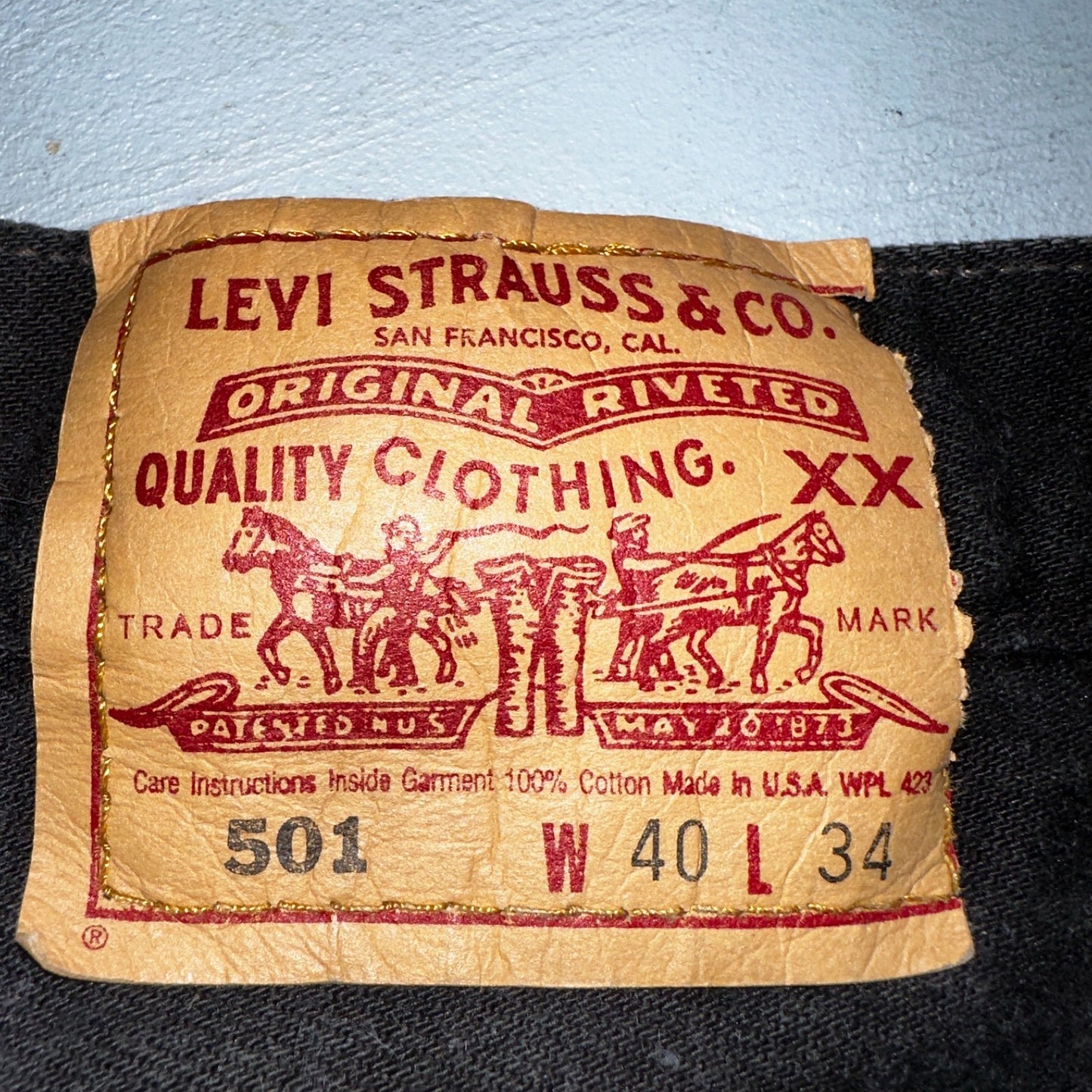 Levis 501 Vintage 90s USA XX Straight Leg Jeans Black Dark Wash 40x34 Act 36x33