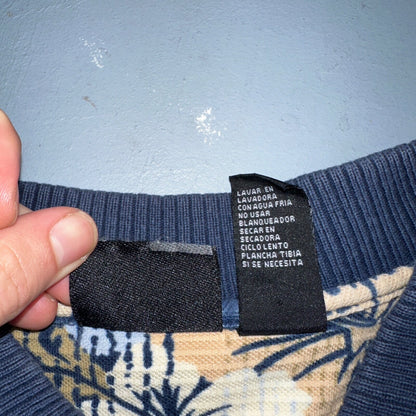 OP Hawaiian Shirt Ocean Pacific Floral Palm Tree Cotton VTG 90s Print Aloha XL