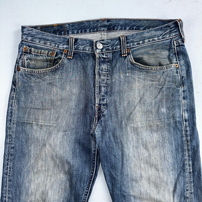 Levis 501 Vintage Y2K XX Straight Leg Jeans Blue Med Wash 33x32 Act 33x30