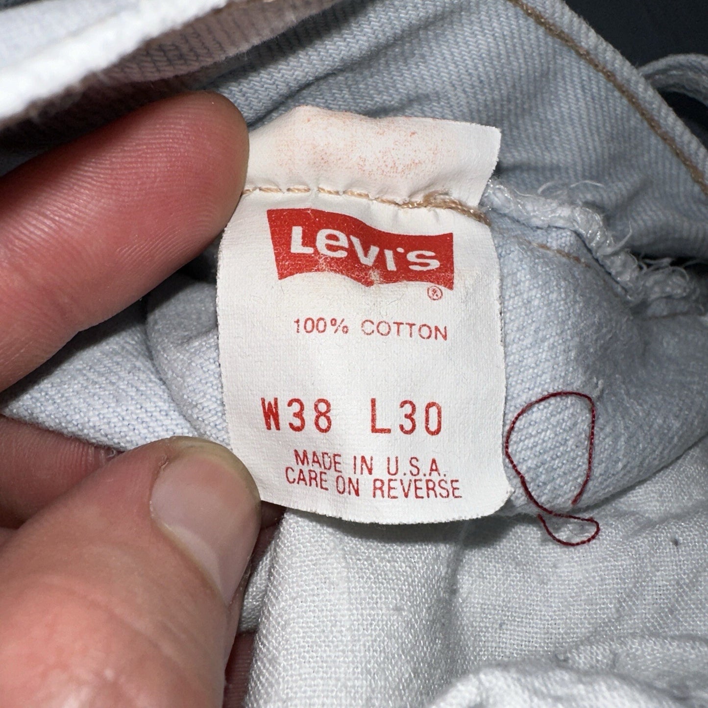 Levis 501 Vintage 90s USA XX Straight Leg Jeans White Light Wash 38x30 Act 34x29