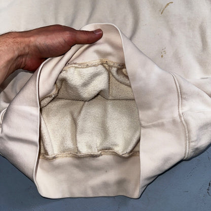 Nike Sweatshirt Womens XS Center Check Hoodie Beige White Tag Swoosh Stained