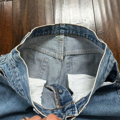 VTG 80s Levis 501 Button Fly 32x36 USA Tag Jeans Straight Wash Blue XX Act 29x32