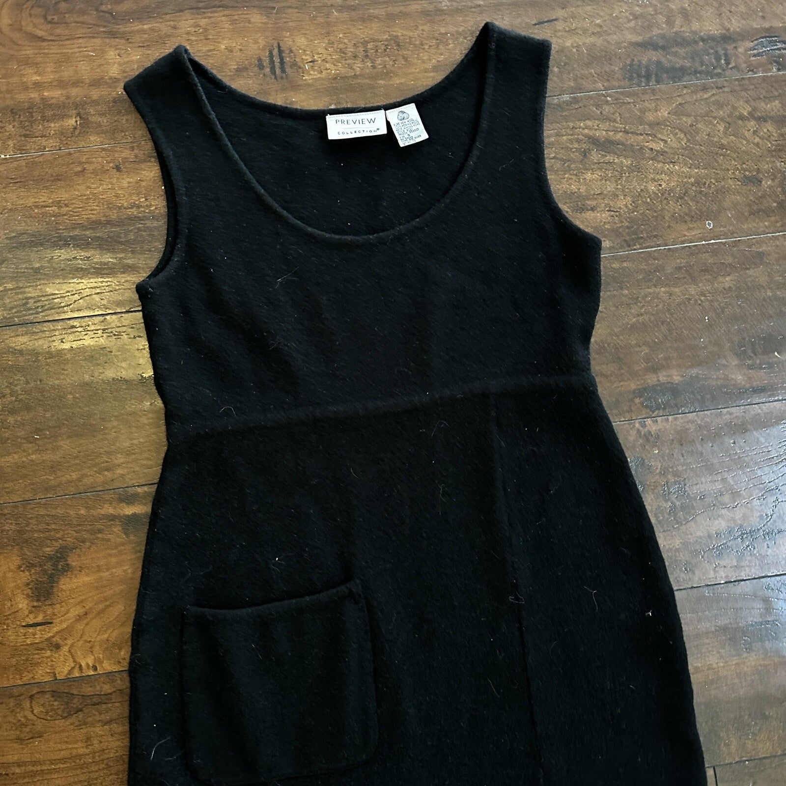 Preview Collection S Black Pure Wool X Fine Merino Sweater Dress Sleevless VTG