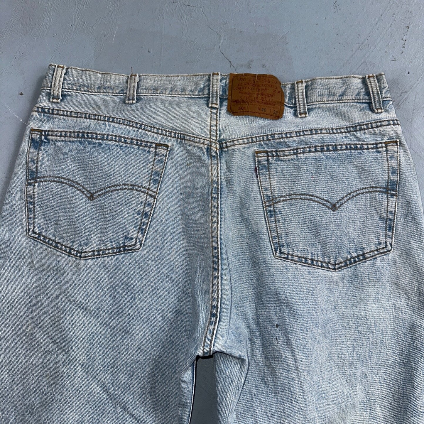Levis 501 Vintage 90s USA XX Straight Leg Jeans Blue Light Wash 40x32 Act 38x31