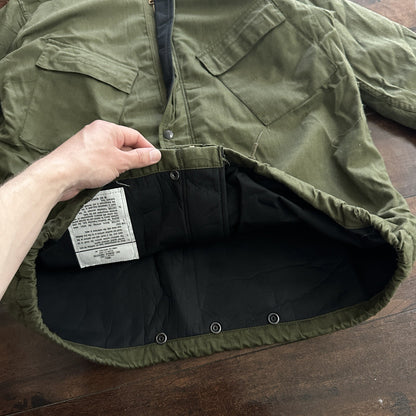 US MILITARY Small JACKET COAT SUIT CHEMICAL PROTECTIVE ARMY GREEN 70s Vtg WWII