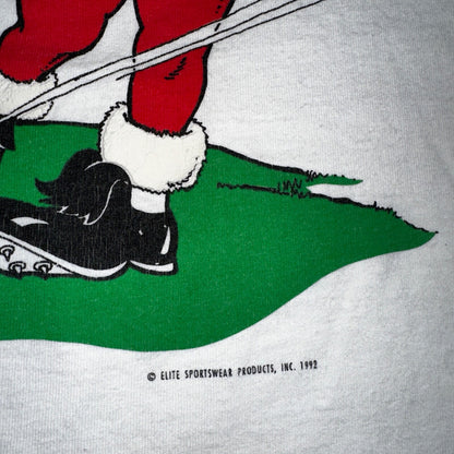 Christmas Santa Claus VTG T Shirt 90s Single Stitch Reindeer Funny Golf Dad XL