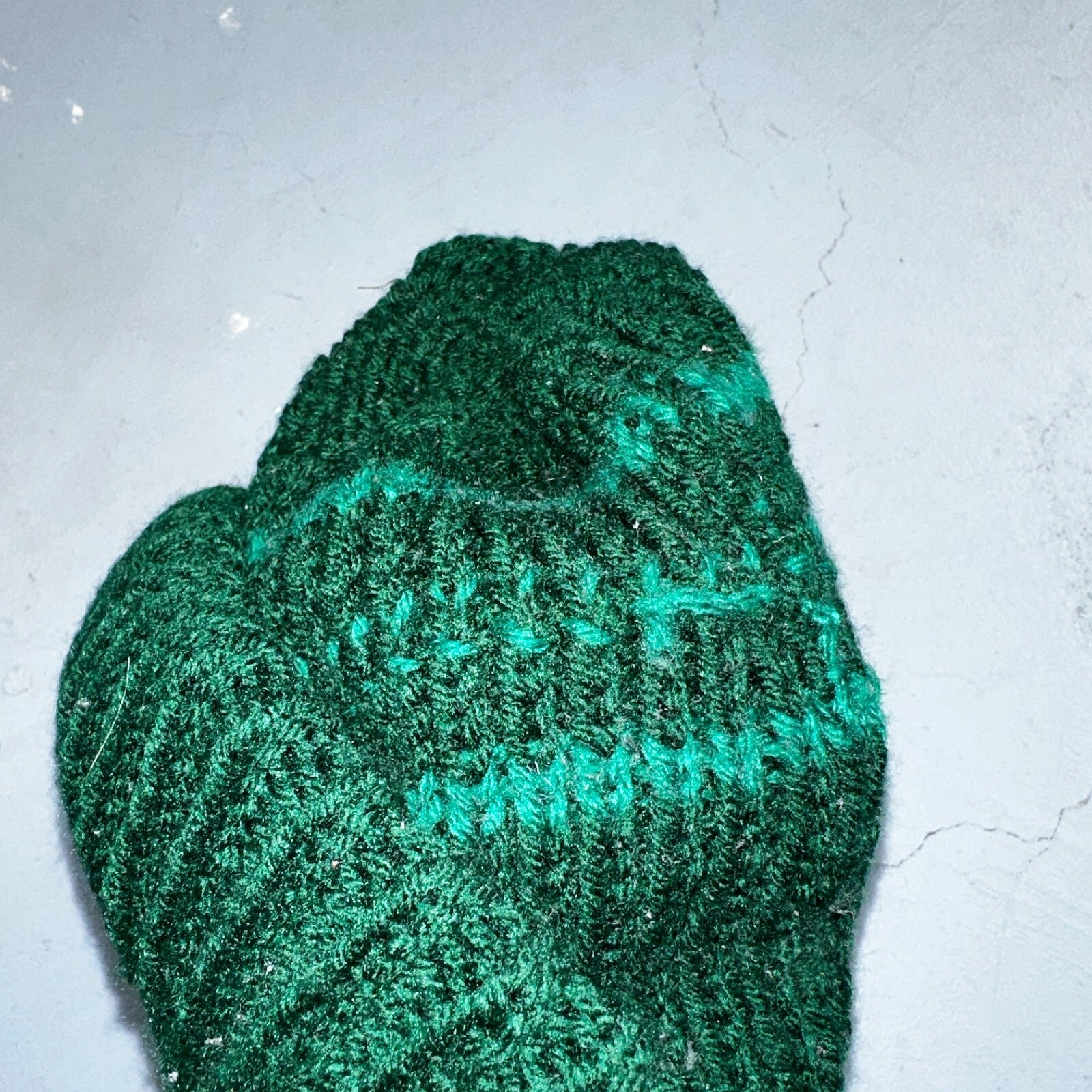 VTG 70s Wool Hand Knit Winter Beanie Hat OSFM Rockabilly Warm Grunge Basic Green