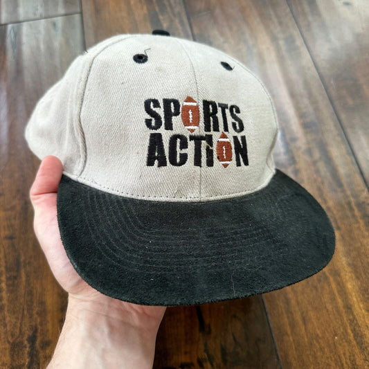 Sports Action Cool VTG Hat Cap Snapback Black Otto 90s Football Gaming