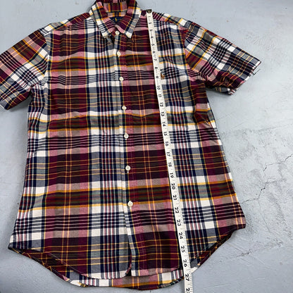 Polo Ralph Lauren Slim Fit Plaid Button Down Shirt Mens S Small Red Yellow