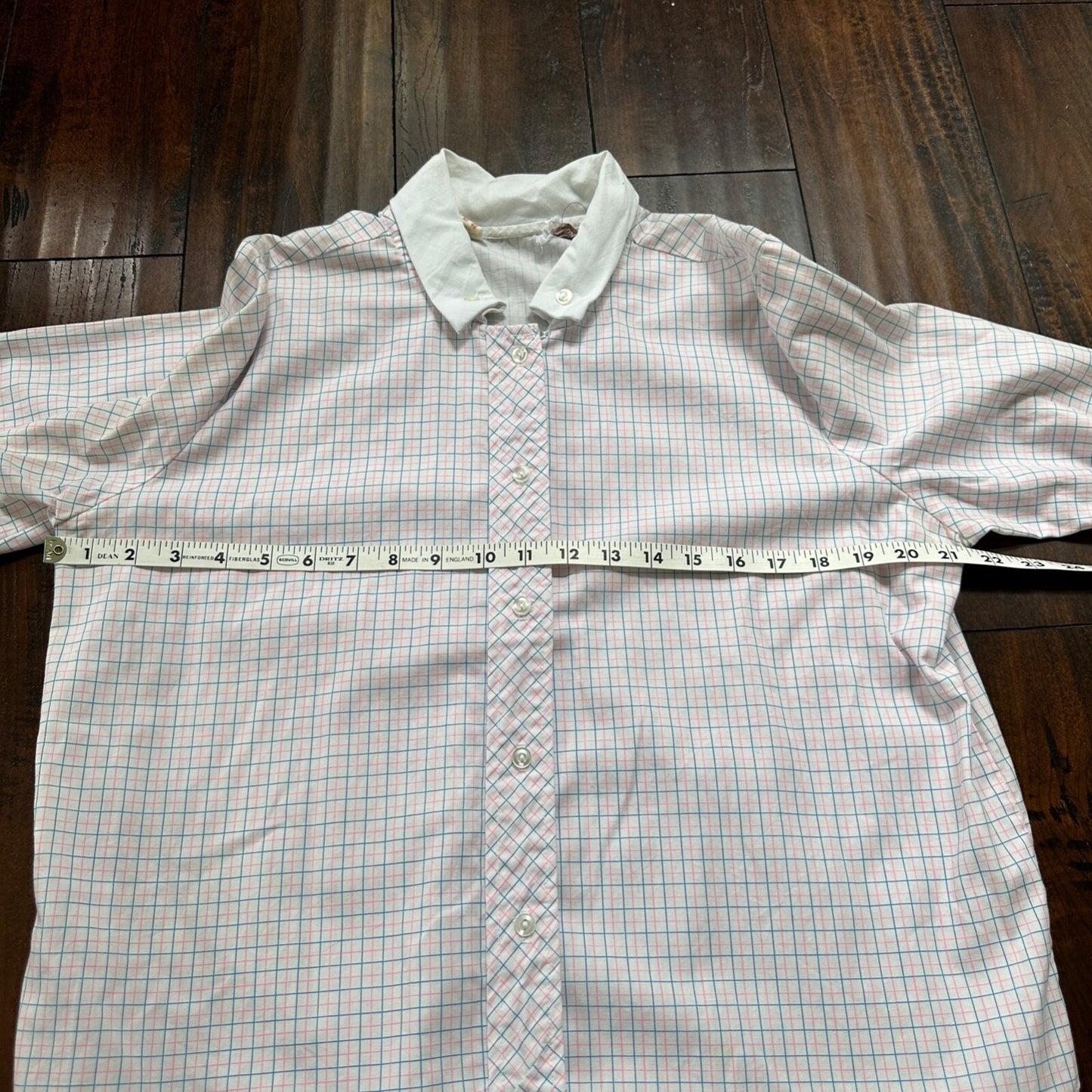 VTG 70s women's White Plaid Flannel Shirt Grunge Punk 40 Checkered jane hunt