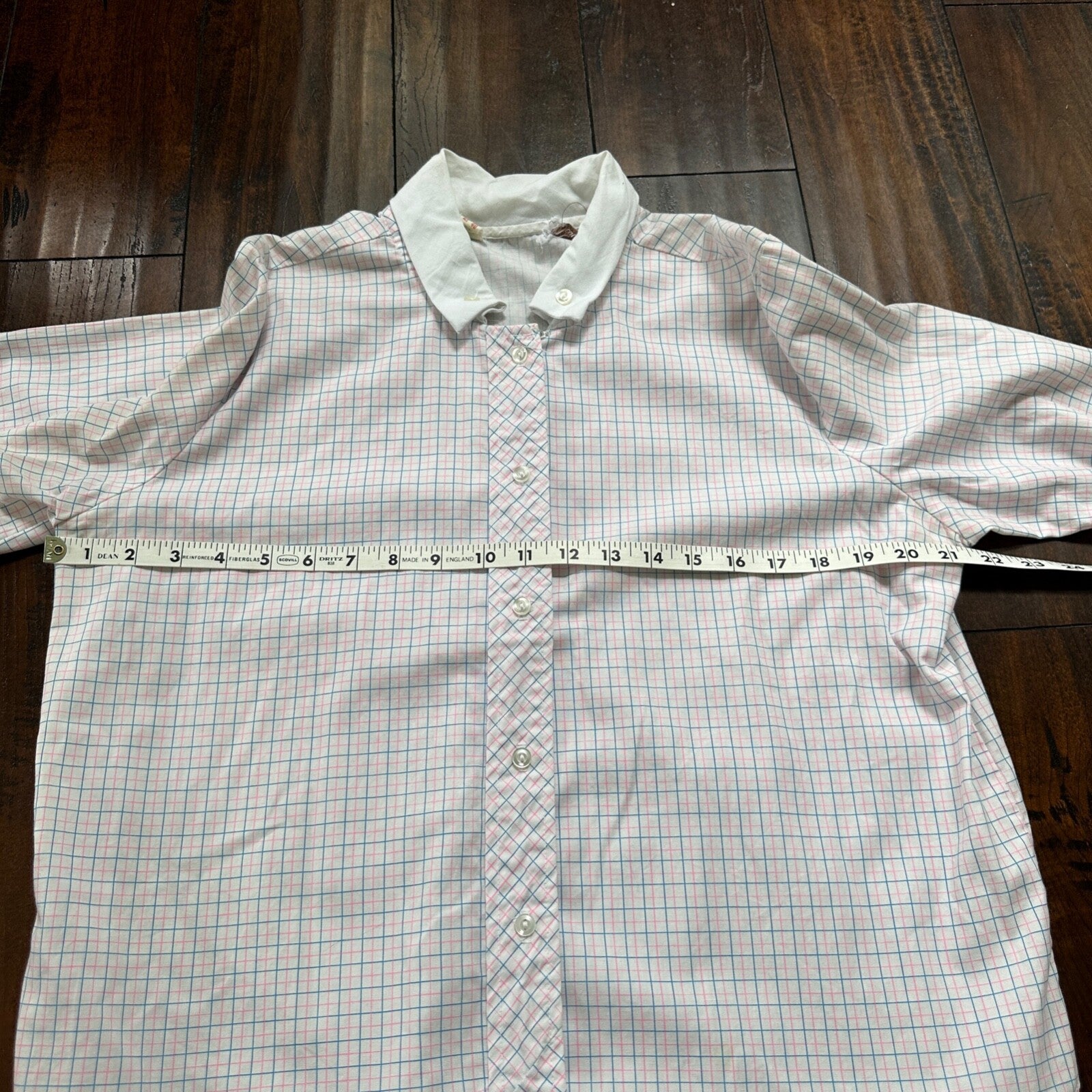 VTG 70s women's White Plaid Flannel Shirt Grunge Punk 40 Checkered jane hunt