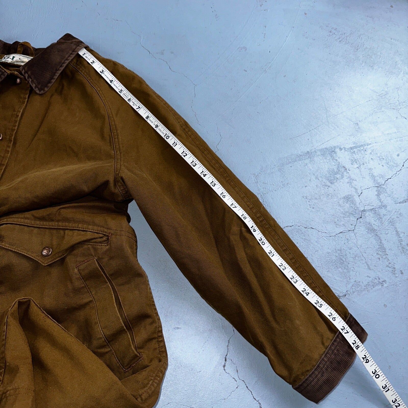 Vintage LL Bean Aztec Fleece Lined Womens Canvas Long Button Duster Coat M