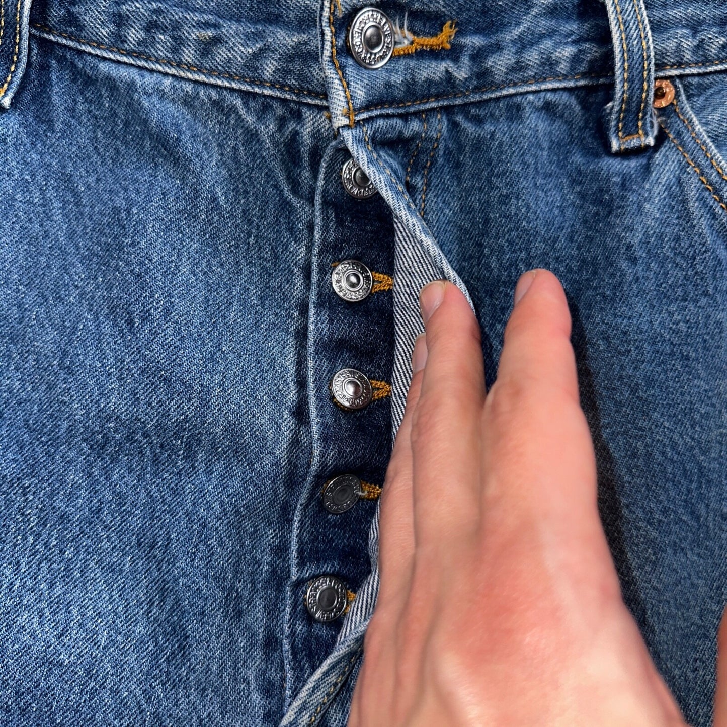 Levis 501 Vintage Y2K XX Straight Leg Jeans Blue Med Wash 42x32 Act 38x28