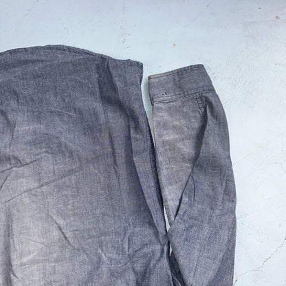 Carhartt Shirt Mens M Blue Chambray Relaxed Fit Button Up Work Adult Workwear