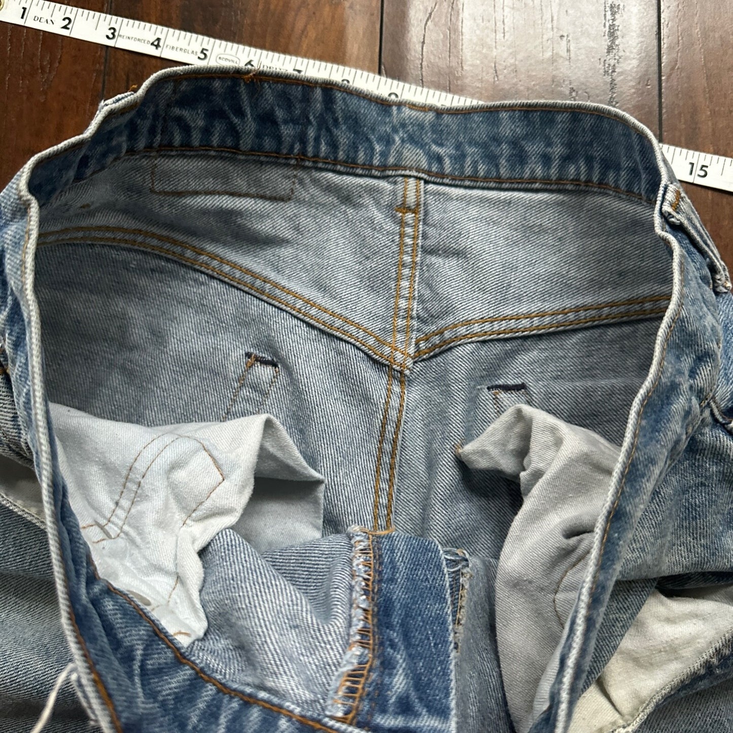 Vintage 80s Levis 505 36x36 USA Blue Jeans 501 Act 33x34 Light Wash