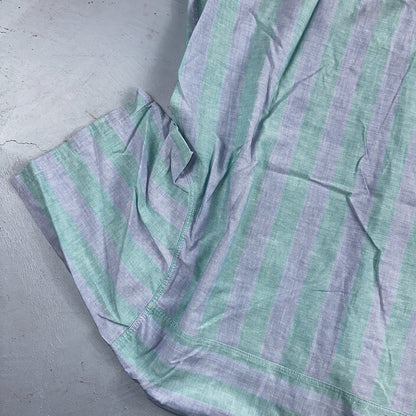 VTG 80s Campus Blue Green Boxy 3XL Short Sleeve Button Up Shirt Preppy Striped