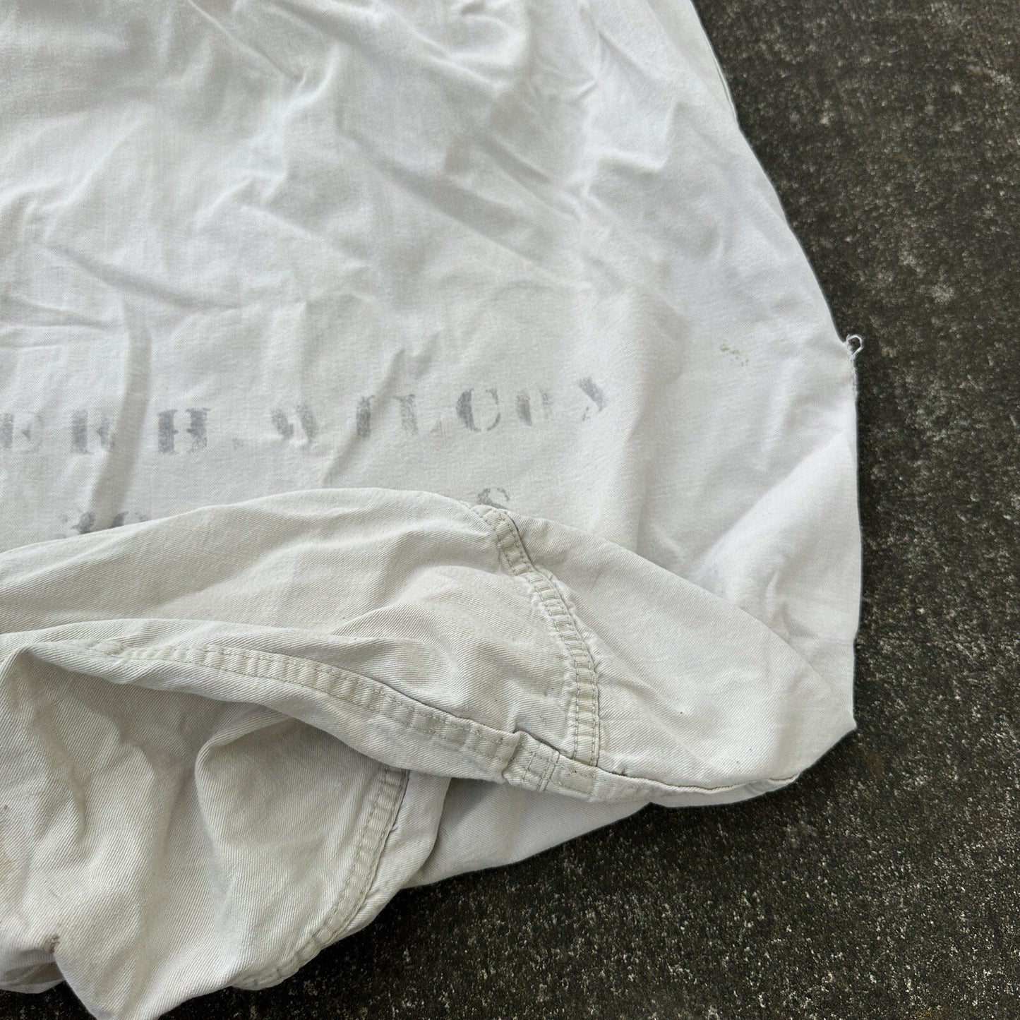 VTG WWII Canvas Garment Laundry Bag Rare Military Denim 1940s 40s 50s Stencil