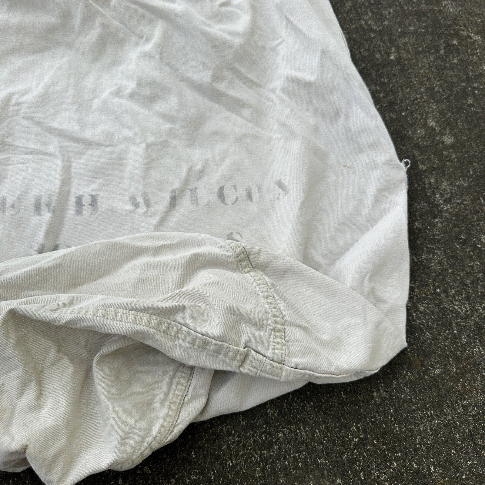 VTG WWII Canvas Garment Laundry Bag Rare Military Denim 1940s 40s 50s Stencil