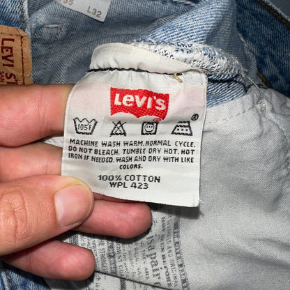 Levis 501 Vintage Y2K 90s XX Straight Leg Jeans Blue Light Wash 35x32 Act 32x29
