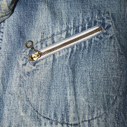 Vintage 50s 60s Hercules Blanket Lined Denim Bomber Jacket USA Coat Thrashed