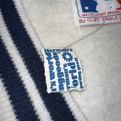 VTG NWT 90s New York Yankees Cliff Engle Knit White Baseball Sweater Mens XL USA