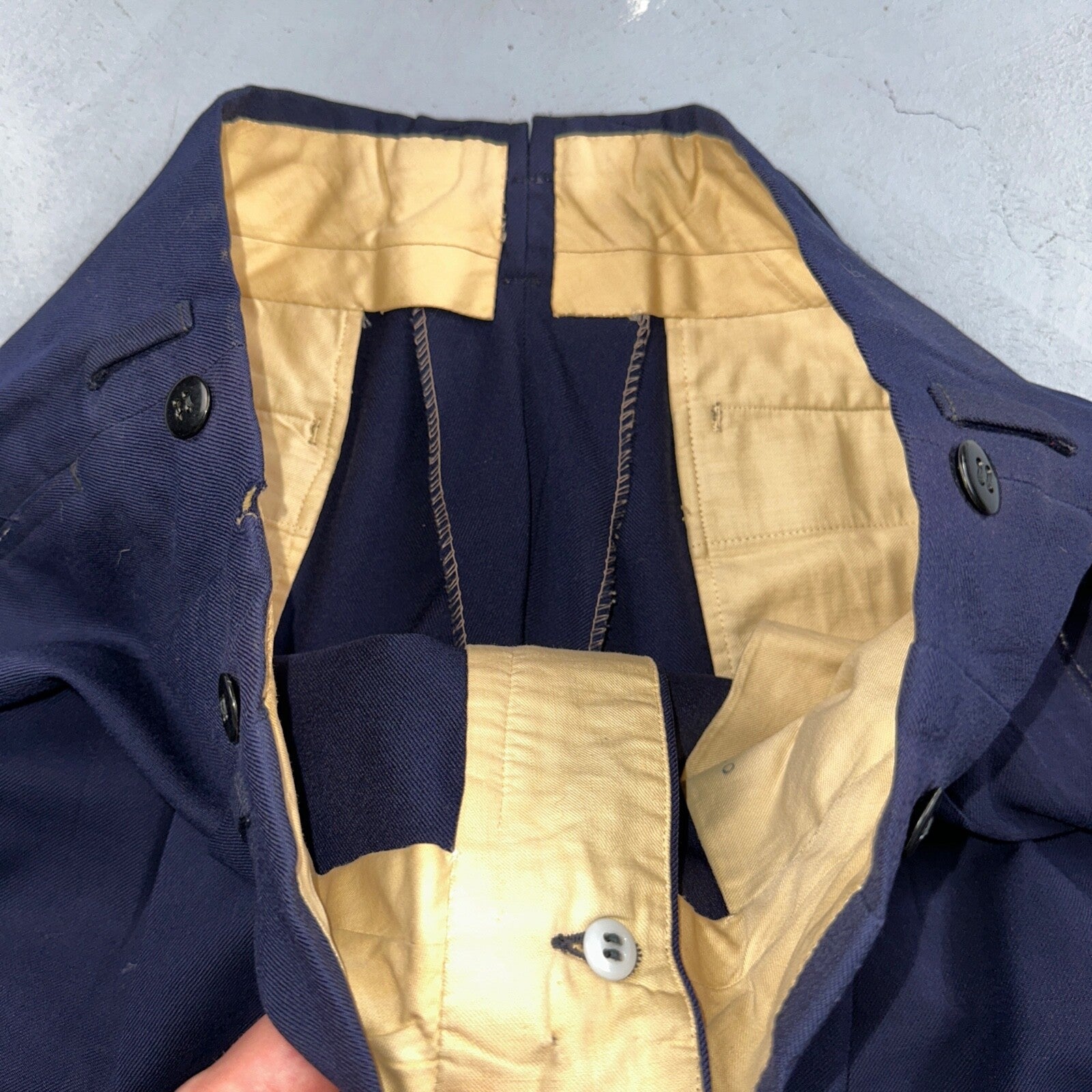 VTG Mens 2 PC Suit 42 Jacket Coat Pants Blue Rockabilly 1950s Thrashed Ripped