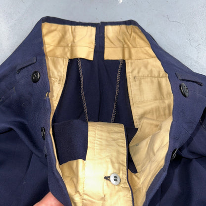 VTG Mens 2 PC Suit 42 Jacket Coat Pants Blue Rockabilly 1950s Thrashed Ripped