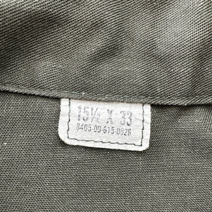 VTG US Military Shirt Mens 15.5 Green OG 507 Utility Patches Jacket 1980 USAF