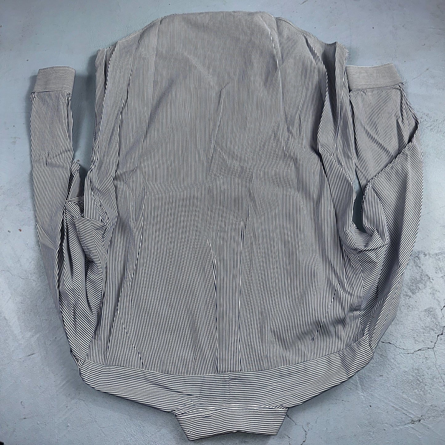 Polo Ralph Lauren Shirt 15.5 White Navy Striped USA Japan Button Up Long Sleeve