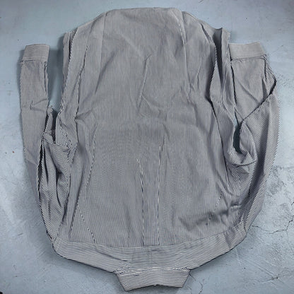 Polo Ralph Lauren Shirt 15.5 White Navy Striped USA Japan Button Up Long Sleeve