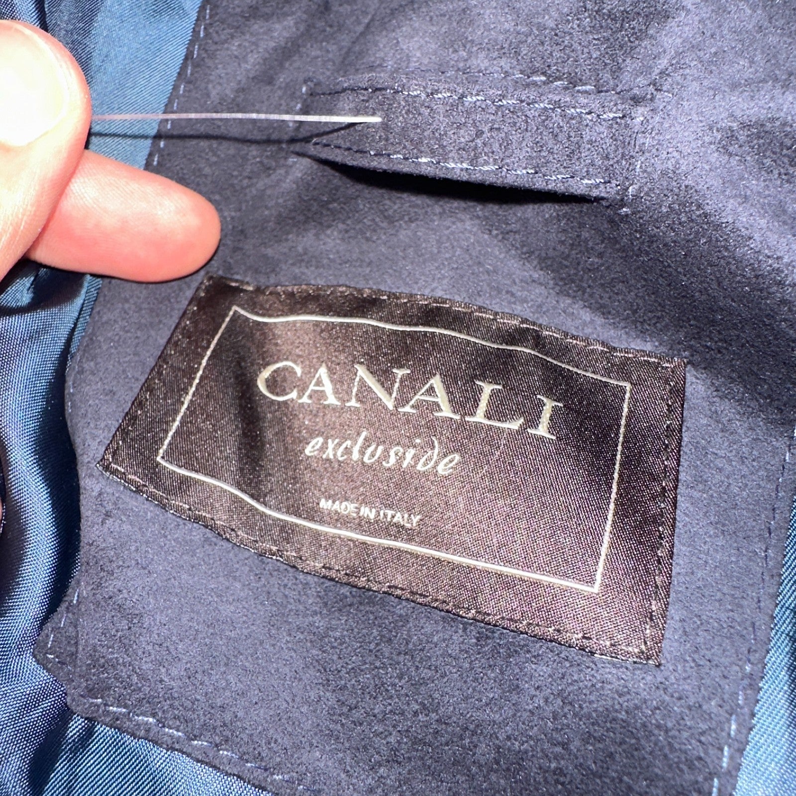 CANALI 1934 Water Repellent Car Coat Navy Rain Protection 54 Italy $2000 Retail