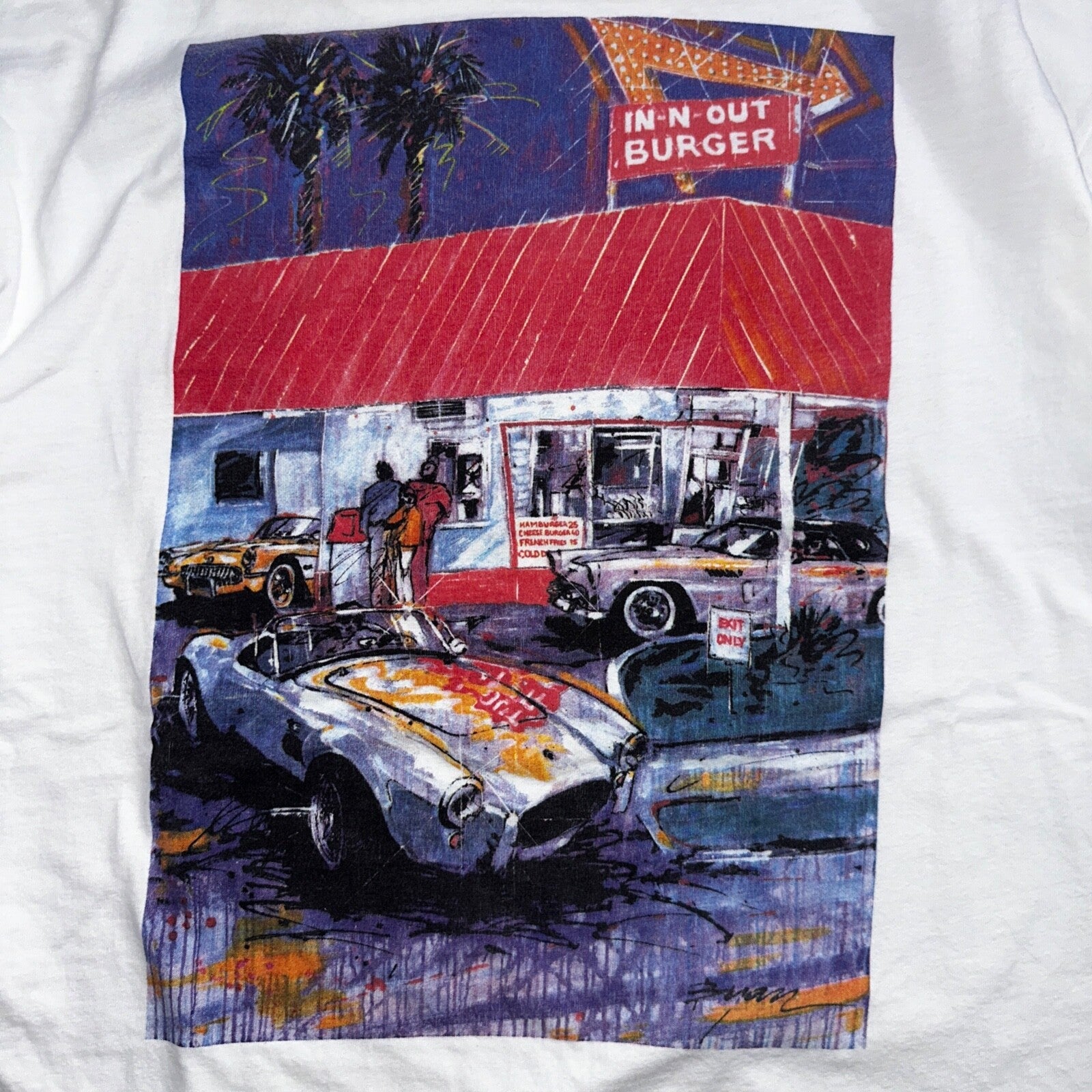 In N Out Souther California VTG T Shirt 90s Single Stitch Promo Burger Food Cars