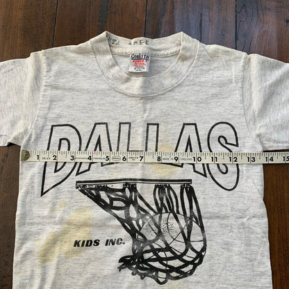 Oneita Boys Dallas Vintage T Shirt Basketball Sports Oregon Medium Gray 90s