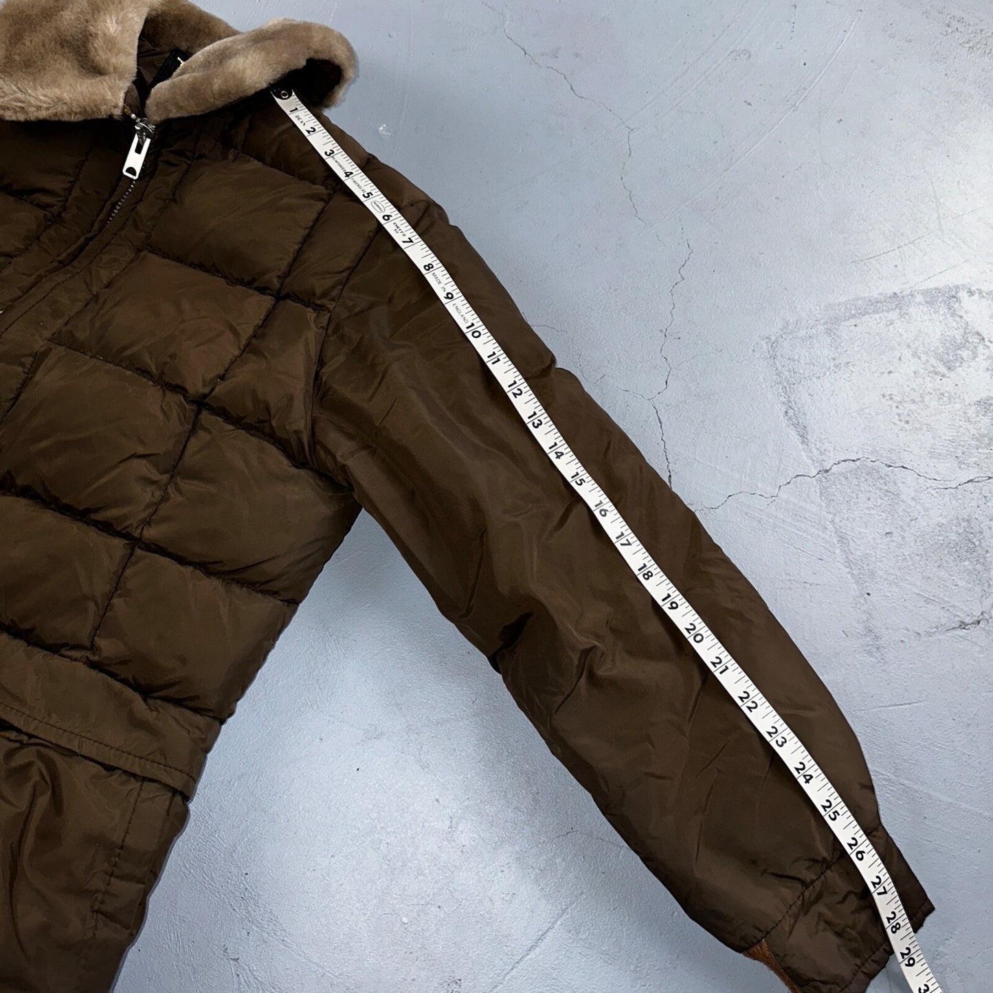 Vintage Tempco Goose Down Insulated Puffer Jacket Brown Size 14 USA 1970s 70s